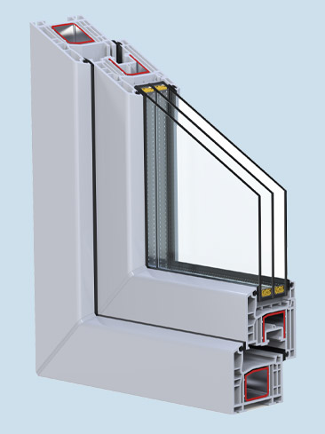 Cutaway view of a Stergis Impact window