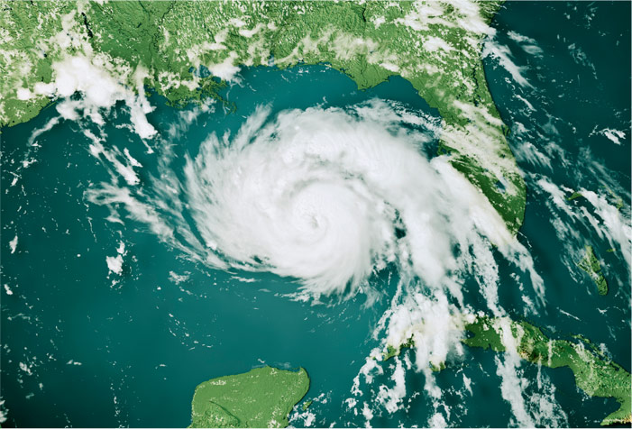 Large tropical storm in the Gulf of Mexico near Florida